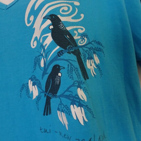 Seabreeze Women's Size XL Teal V-Neck S. Sleeve Cotton T-Shirt - Picture 2 of 5